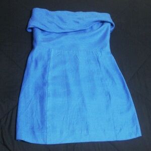 Sezane Blue Strapless Dress